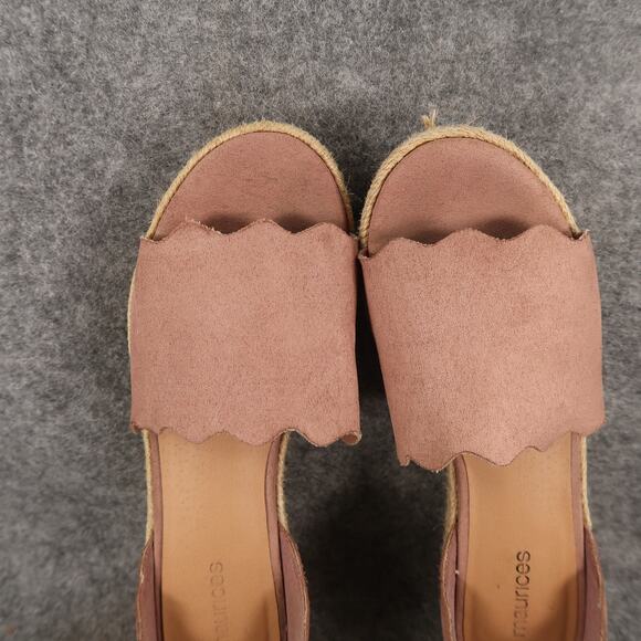 Maurices Shoes Womens 7 Espadrille Sandals Platform Wedge Hayley Scallop Edges - Picture 8 of 12